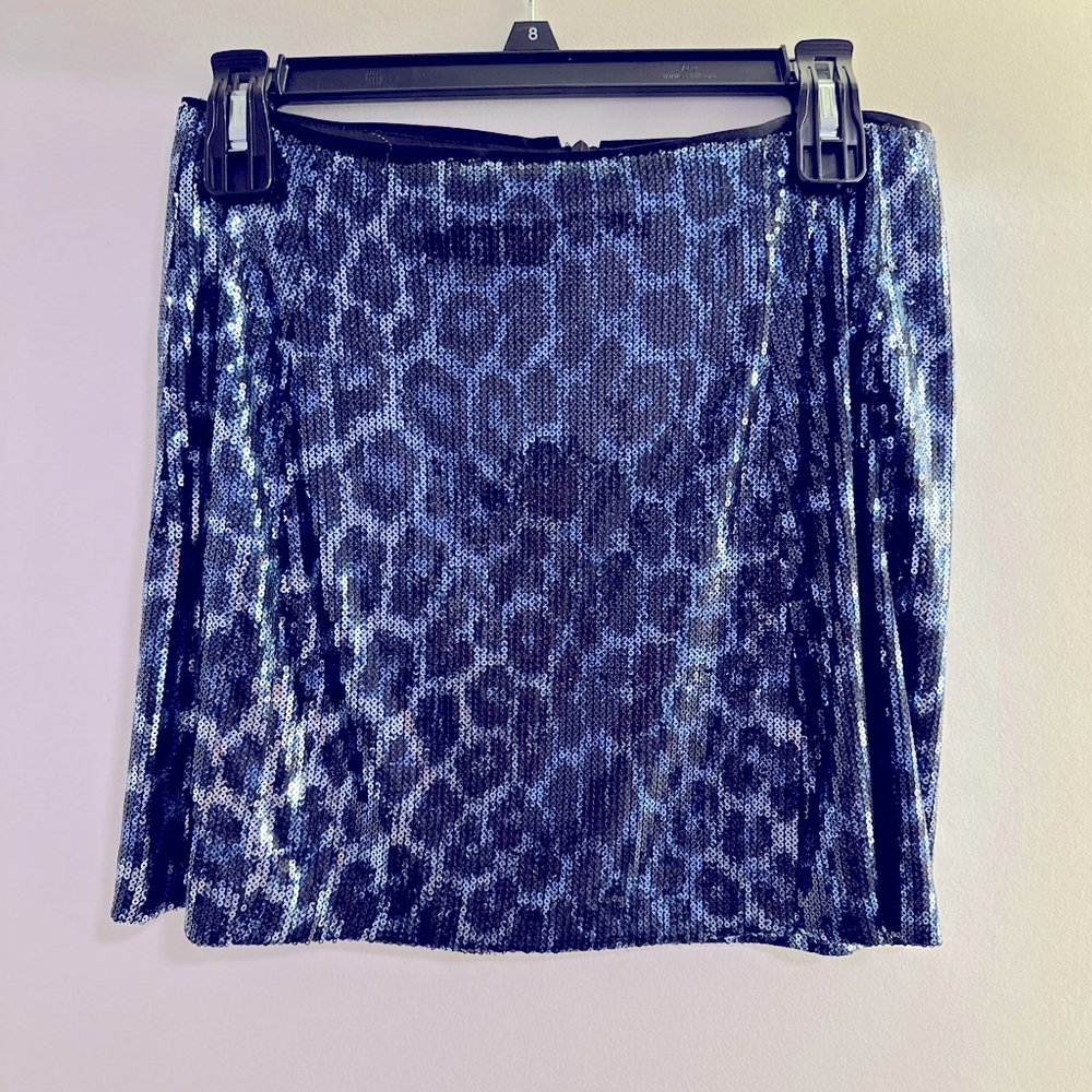 Leopard Blue mini skirt